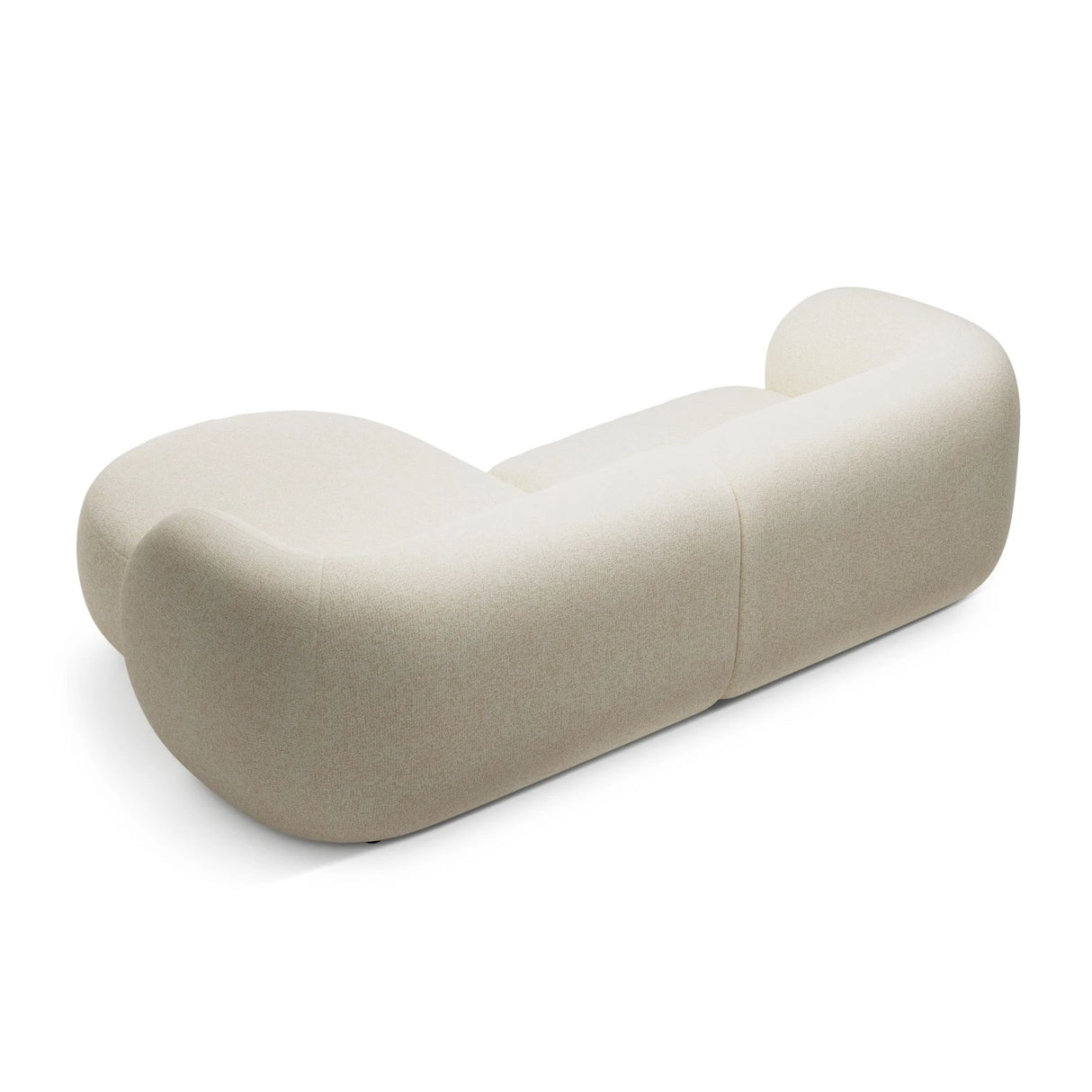 Kate Ecksofa Rechts mit Bezug aus Strukturierter Stoff (Puente 03) in Hellbeige melange, 255x176 cm – Bild 3