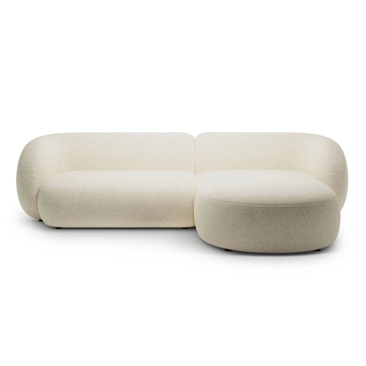 Kate Ecksofa Rechts mit Bezug aus Strukturierter Stoff (Puente 03) in Hellbeige melange, 285x176 cm – Bild 1