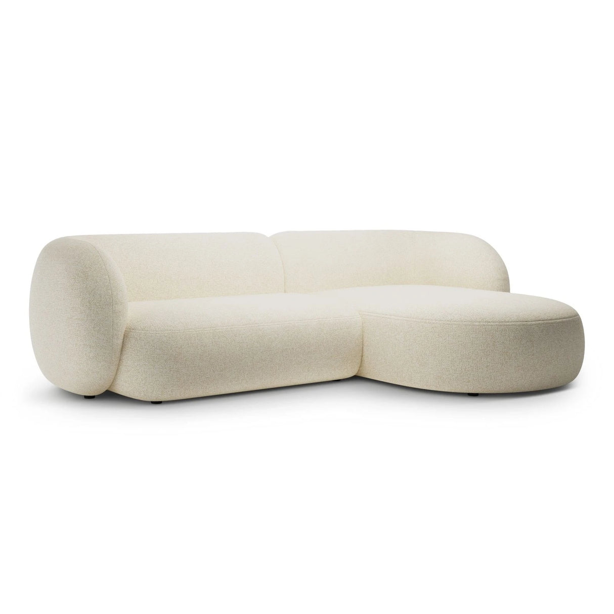 Kate Ecksofa Rechts mit Bezug aus Strukturierter Stoff (Puente 03) in Hellbeige melange, 285x176 cm – Bild 2