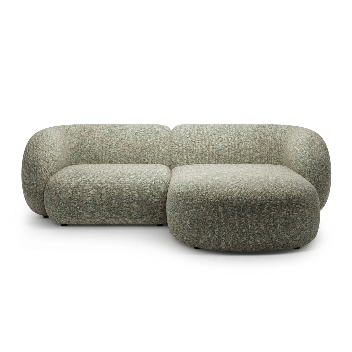 Kate Ecksofa Rechts mit Bezug aus Strukturierter Stoff (Puente 33) in Moss Green Melange, 255x176 cm – Bild 1