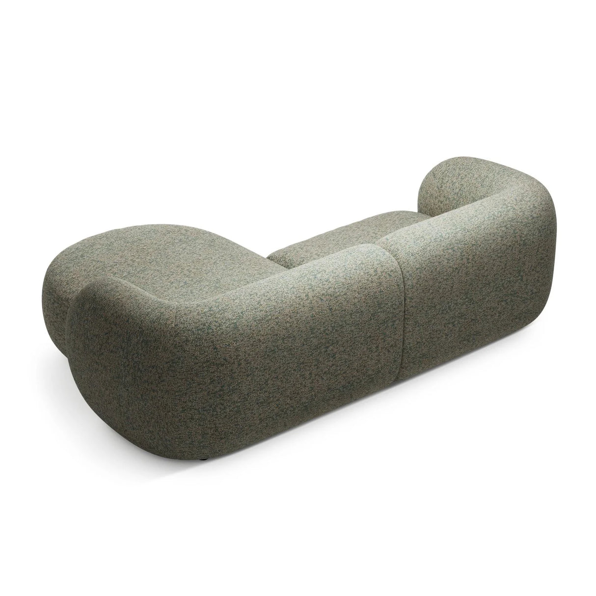 Kate Ecksofa Rechts mit Bezug aus Strukturierter Stoff (Puente 33) in Moss Green Melange, 255x176 cm – Bild 3