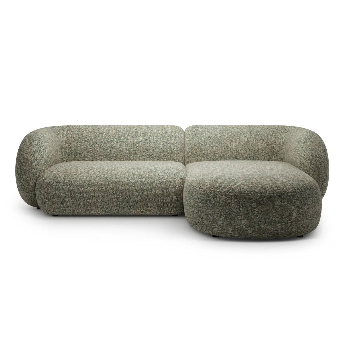 Kate Ecksofa Rechts mit Bezug aus Strukturierter Stoff (Puente 33) in Moss Green Melange, 285x176 cm – Bild 1