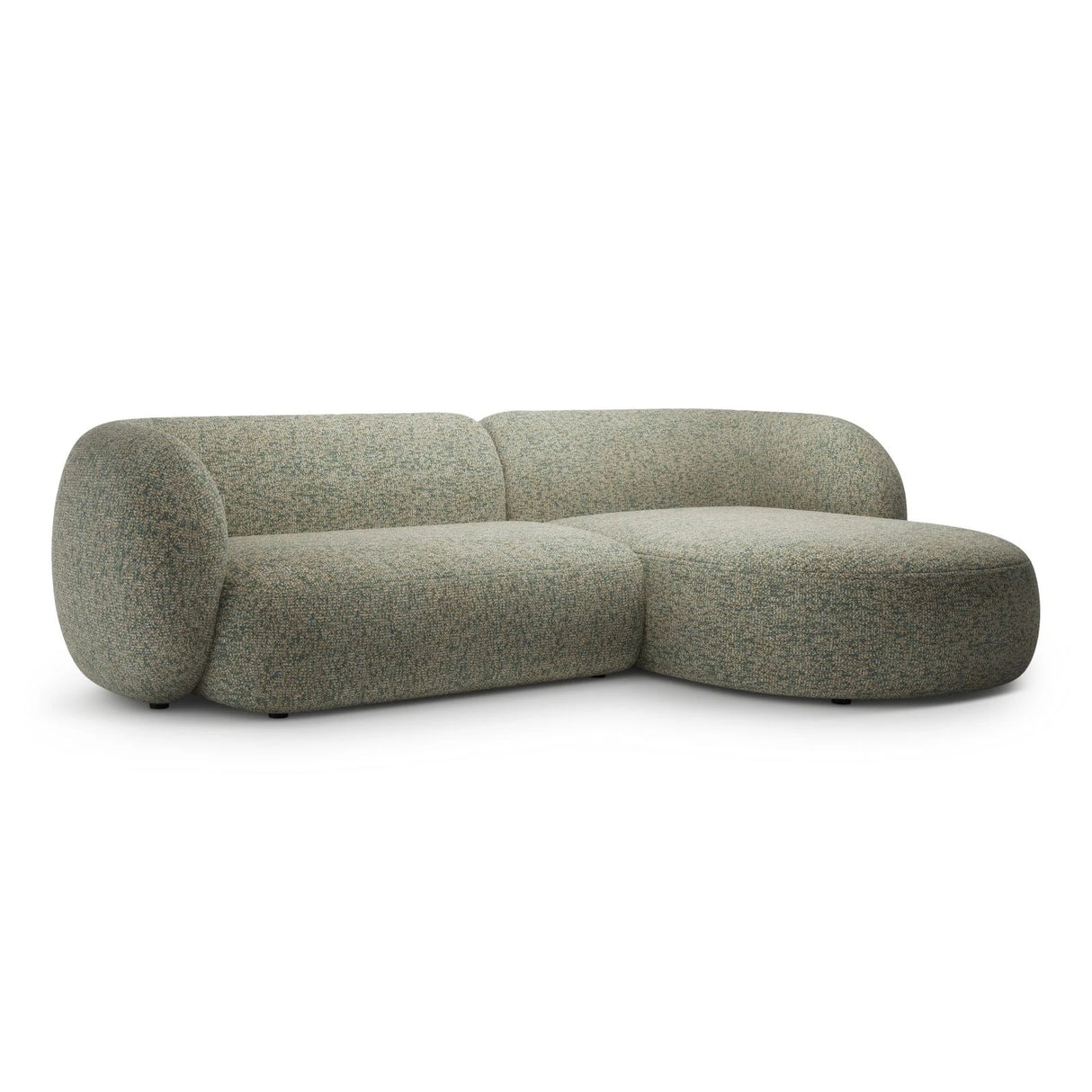 Kate Ecksofa Rechts mit Bezug aus Strukturierter Stoff (Puente 33) in Moss Green Melange, 285x176 cm – Bild 2