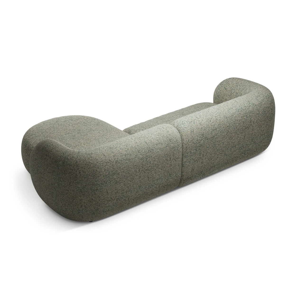 Kate Ecksofa Rechts mit Bezug aus Strukturierter Stoff (Puente 33) in Moss Green Melange, 285x176 cm – Bild 3