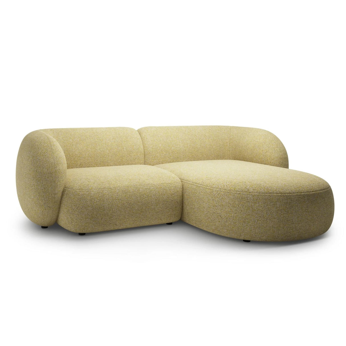 Kate Ecksofa Rechts mit Bezug aus Strukturierter Stoff (Puente 41) in Sonnenblume melange, 255x176 cm – Bild 2