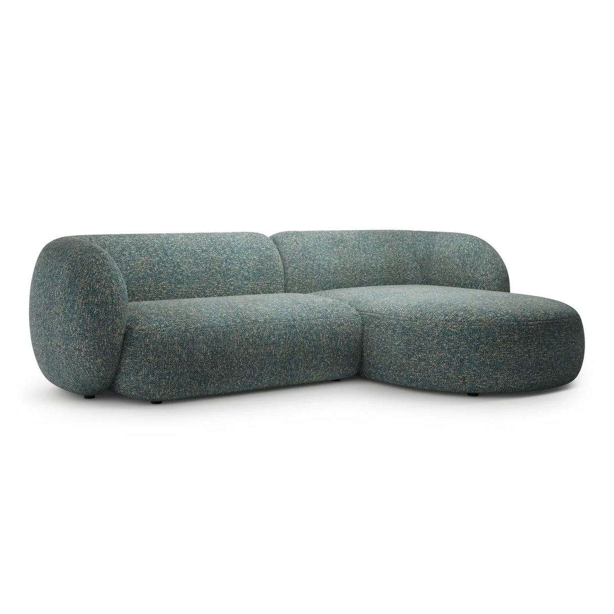 Kate Ecksofa Rechts mit Bezug aus Strukturierter Stoff (Puente 73) in Blaue melange, 285x176 cm – Bild 2