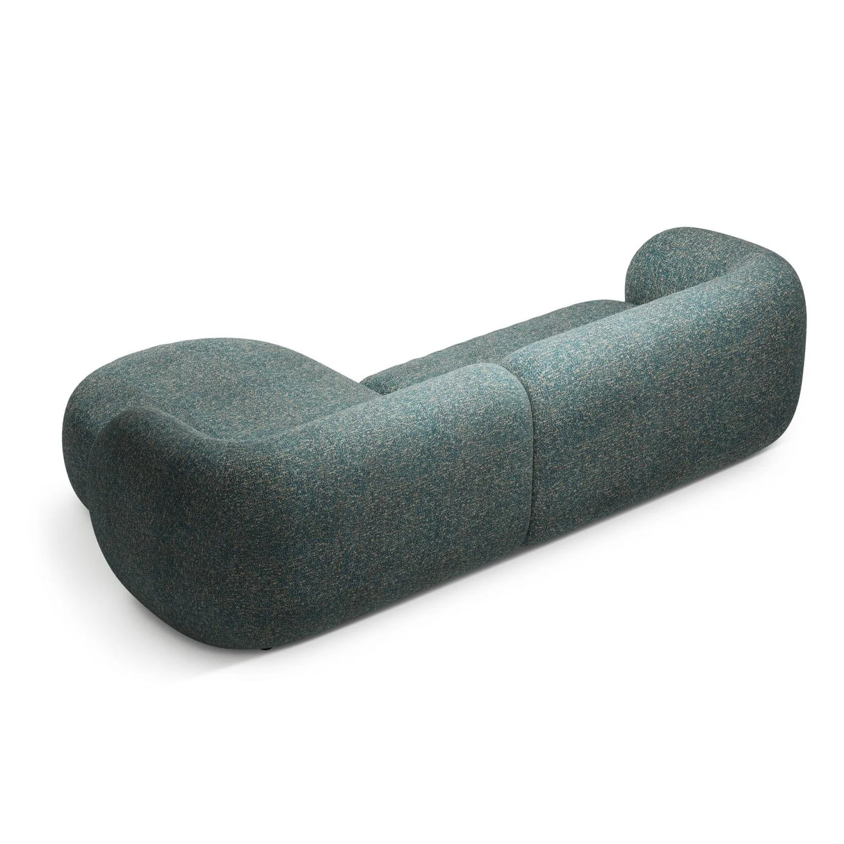 Kate Ecksofa Rechts mit Bezug aus Strukturierter Stoff (Puente 73) in Blaue melange, 285x176 cm – Bild 3