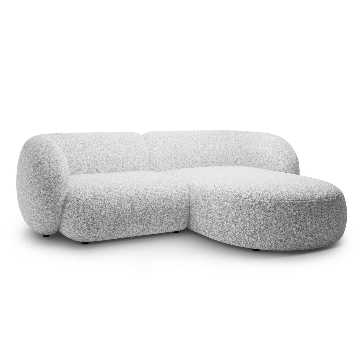 Kate Ecksofa Rechts mit Bezug aus Strukturierter Stoff (Puente 80) in Hellgrau melange, 255x176 cm – Bild 2