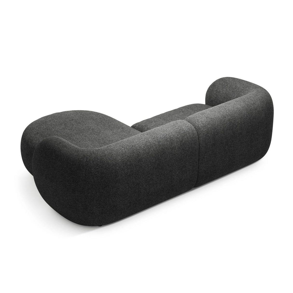 Kate Ecksofa Rechts mit Bezug aus Strukturierter Stoff (Puente 94) in Dunkelgrau melange, 255x176 cm – Bild 3