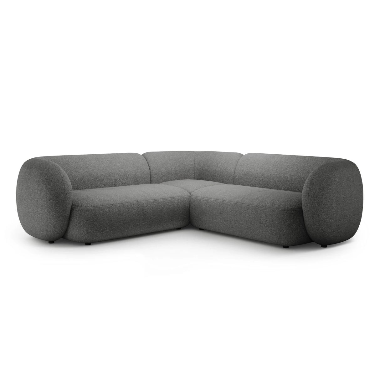 Kate Ecksofa symmetrisch aus Boucle (Baloo 2083) in Dunkelgrau, 252x252 cm – Bild 1