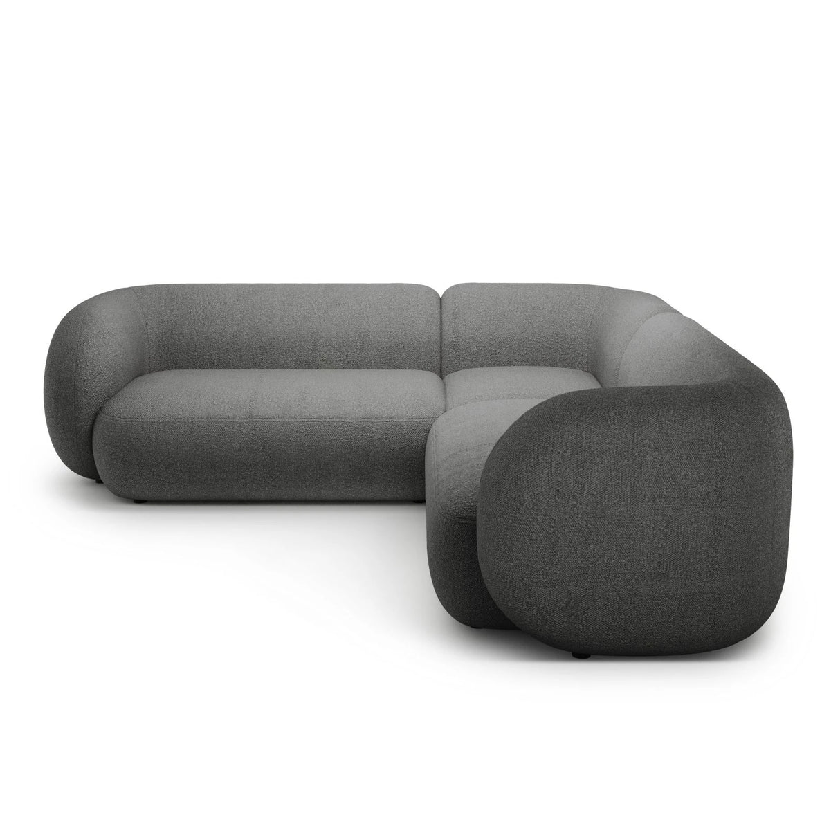 Kate Ecksofa symmetrisch aus Boucle (Baloo 2083) in Dunkelgrau, 252x252 cm – Bild 2