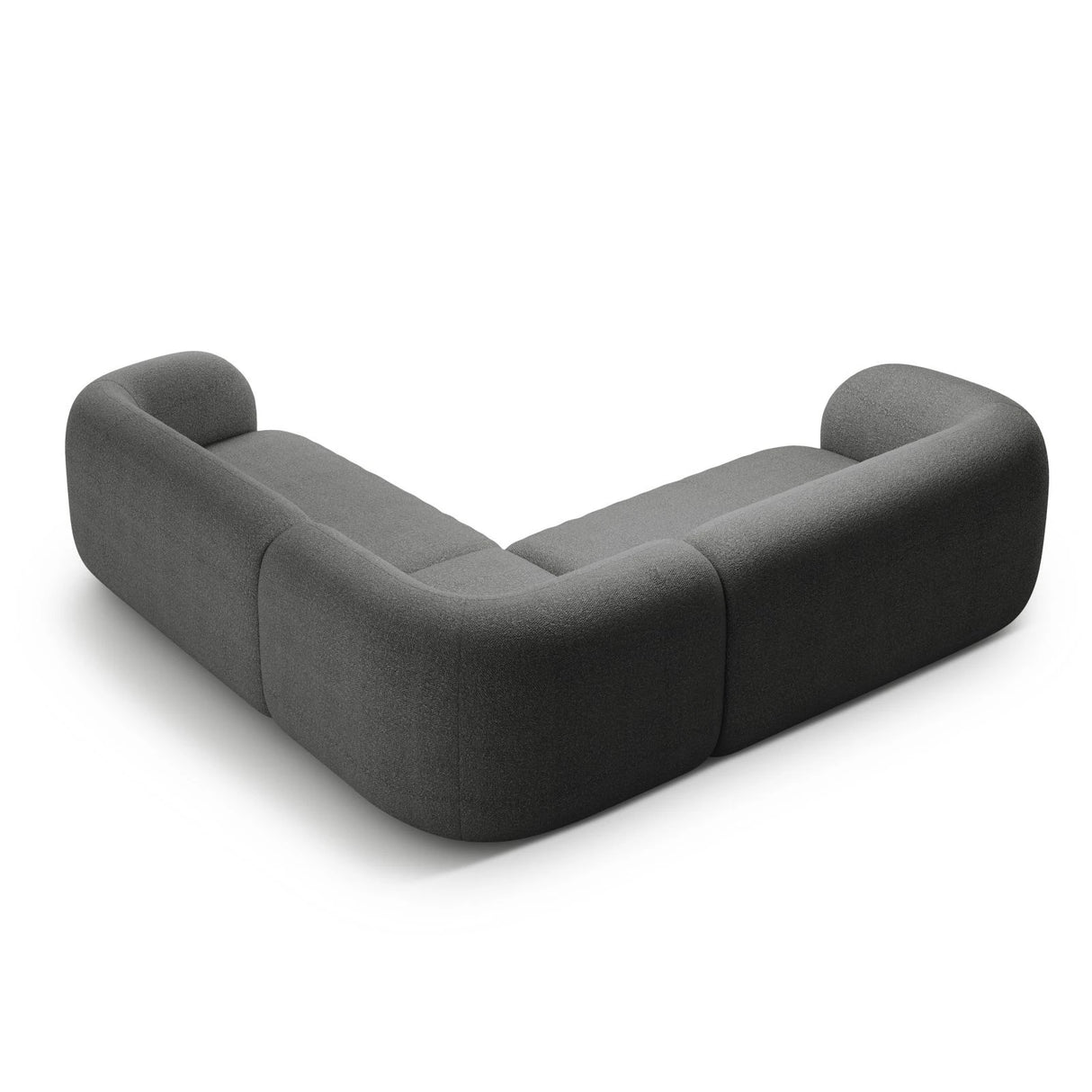 Kate Ecksofa symmetrisch aus Boucle (Baloo 2083) in Dunkelgrau, 252x252 cm – Bild 3