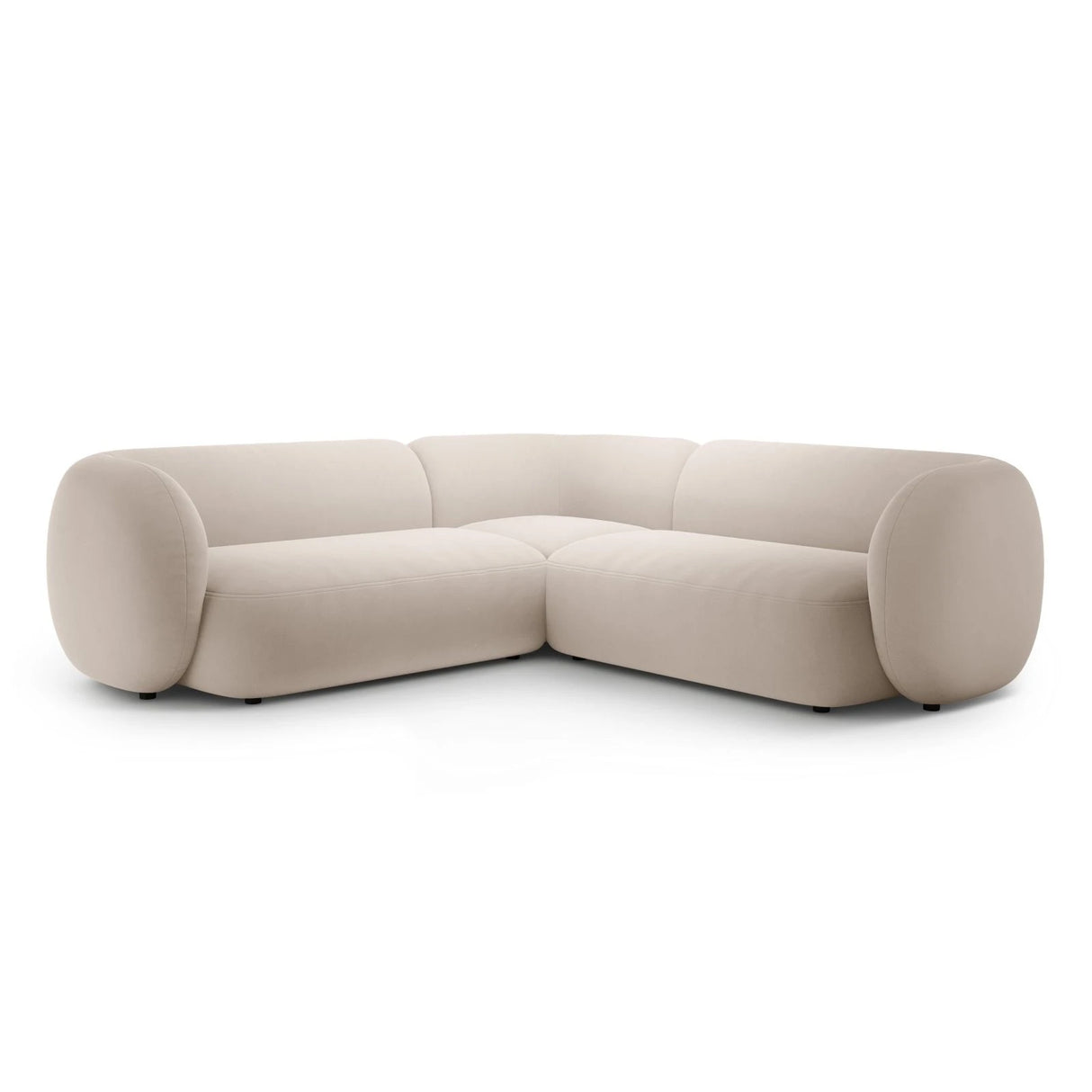 Kate Ecksofa symmetrisch aus Samt (Salvador 1) in Beige, 252x252 cm – Bild 1