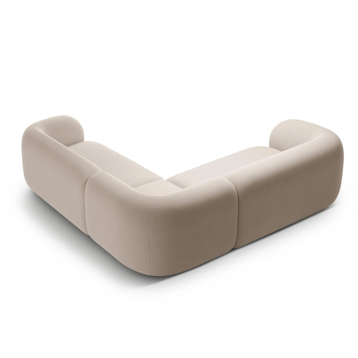 Kate Ecksofa symmetrisch aus Samt (Salvador 1) in Beige, 252x252 cm – Bild 3