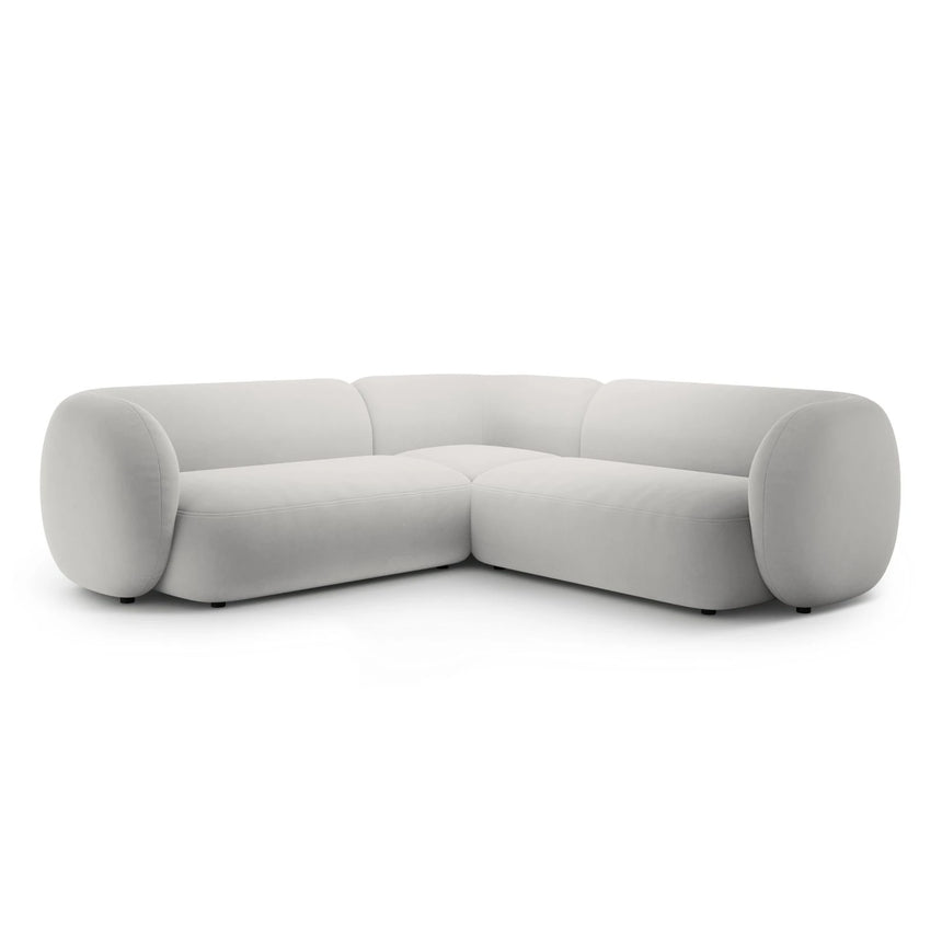 Kate Ecksofa symmetrisch aus Samt (Salvador 16) in Hellgrau, 252x252 cm – Bild 1