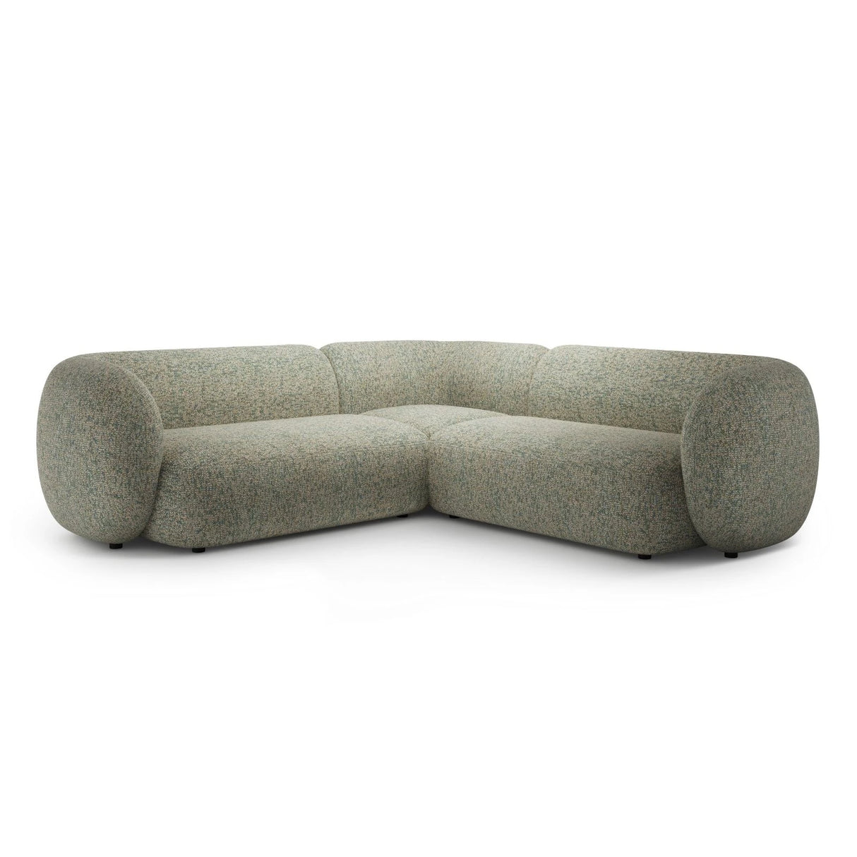 Kate Ecksofa symmetrisch aus Strukturierter Stoff (Puente 33) in Moss Green Melange, 252x252 cm – Bild 1