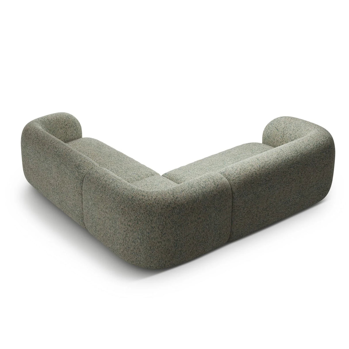 Kate Ecksofa symmetrisch aus Strukturierter Stoff (Puente 33) in Moss Green Melange, 252x252 cm – Bild 3