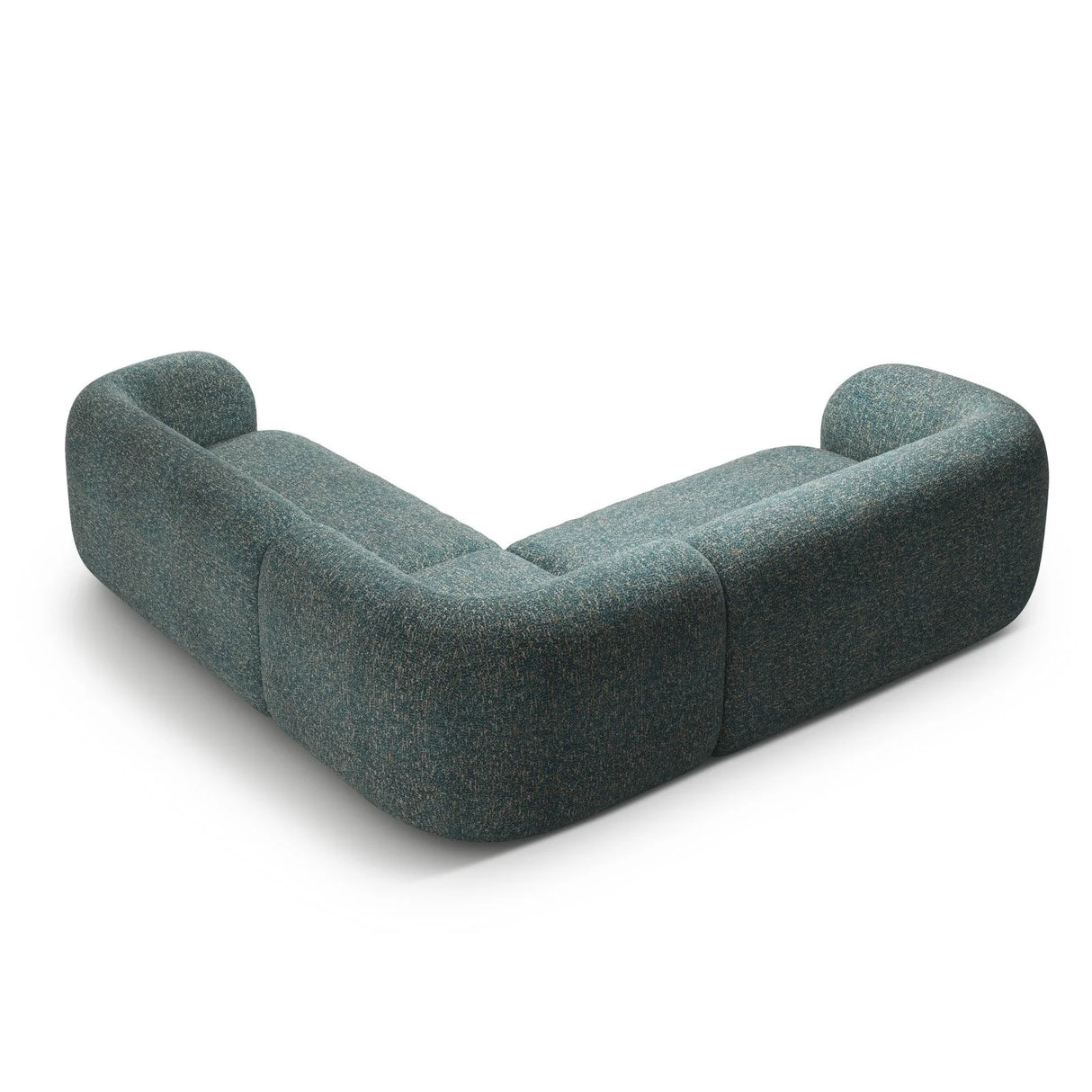 Kate Ecksofa symmetrisch aus Strukturierter Stoff (Puente 73) in Blaue melange, 252x252 cm – Bild 3