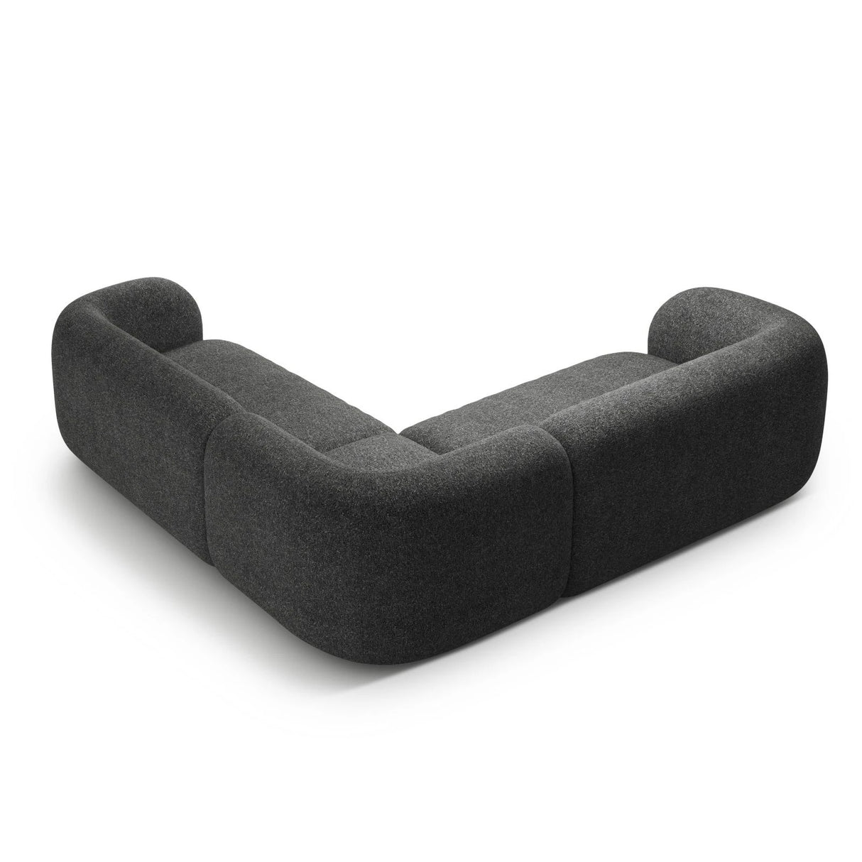 Kate Ecksofa symmetrisch aus Strukturierter Stoff (Puente 94) in Dunkelgrau melange, 252x252 cm – Bild 3