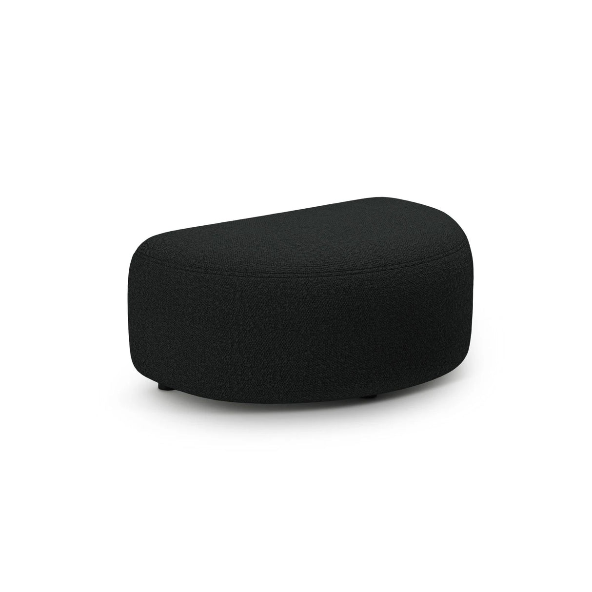 Kate Pouf mit Bezug aus Boucle (Baloo 2082) in Schwarz, 99x60 cm – Bild 1