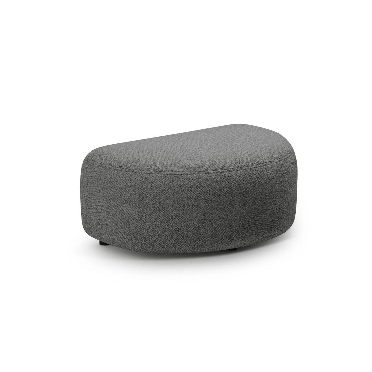 Kate Pouf mit Bezug aus Boucle (Baloo 2083) in Dunkelgrau, 99x60 cm – Bild 1