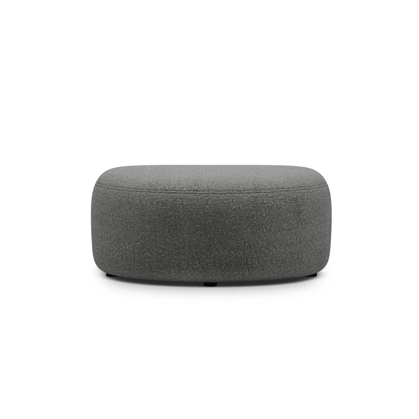 Kate Pouf mit Bezug aus Boucle (Baloo 2083) in Dunkelgrau, 99x60 cm – Bild 2