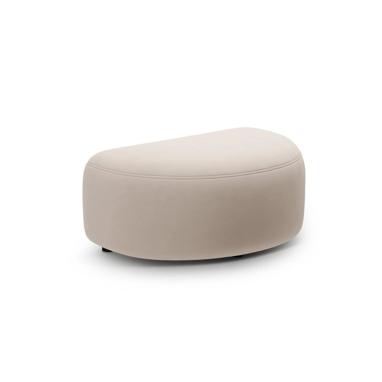 Kate Pouf mit Bezug aus Samt (Salvador 1) in Beige, 99x60 cm – Bild 1