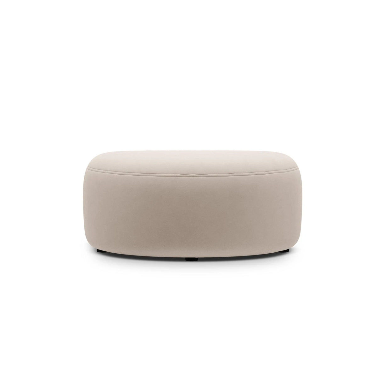Kate Pouf mit Bezug aus Samt (Salvador 1) in Beige, 99x60 cm – Bild 2