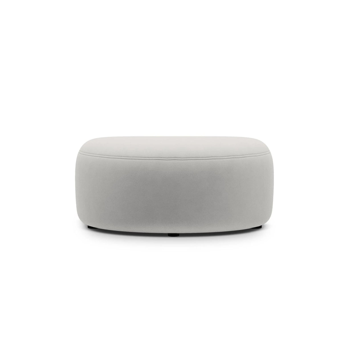 Kate Pouf mit Bezug aus Samt (Salvador 16) in Hellgrau, 99x60 cm – Bild 2