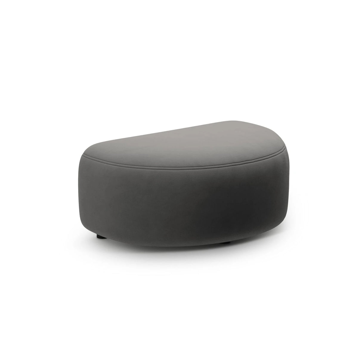 Kate Pouf mit Bezug aus Samt (Salvador 18) in Dunkelgrau, 99x60 cm – Bild 1