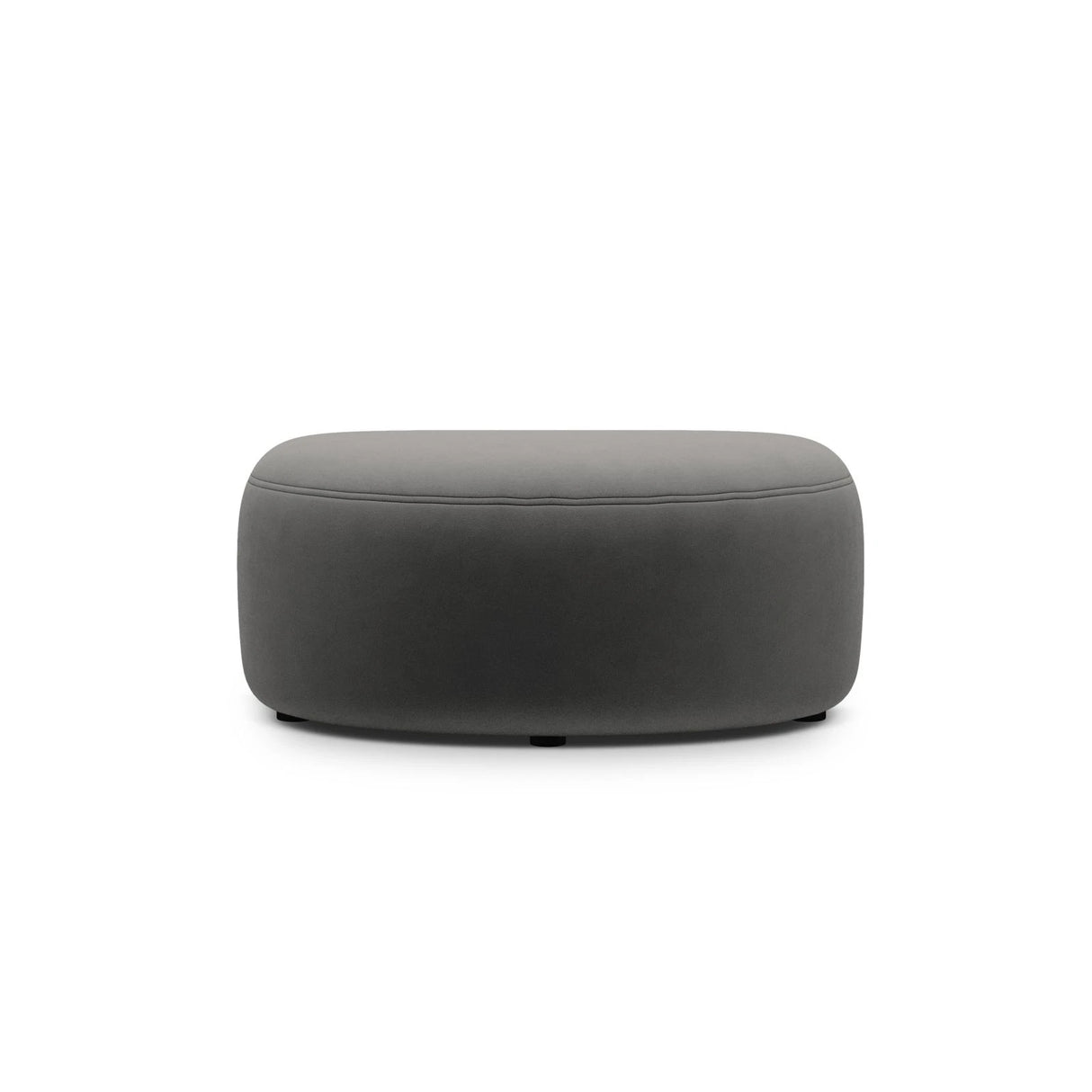 Kate Pouf mit Bezug aus Samt (Salvador 18) in Dunkelgrau, 99x60 cm – Bild 2