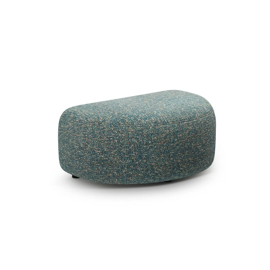 Kate Pouf mit Bezug aus Strukturierter Stoff (Puente 73) in Blaue melange, 99x60 cm – Bild 1