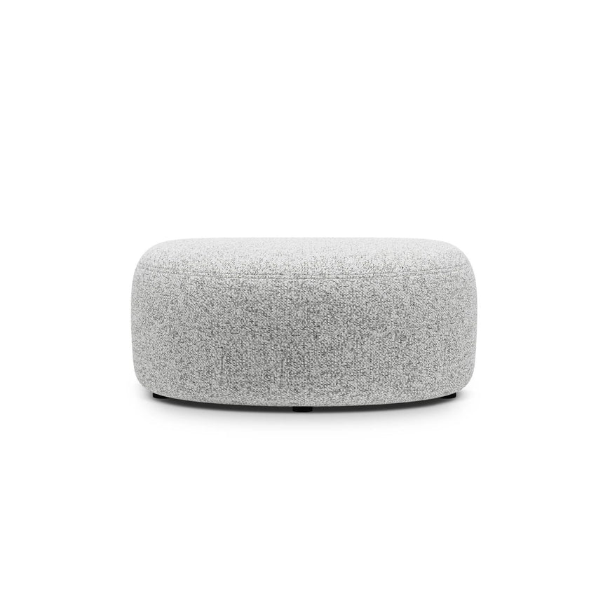 Kate Pouf mit Bezug aus Strukturierter Stoff (Puente 80) in Hellgrau melange, 99x60 cm – Bild 2