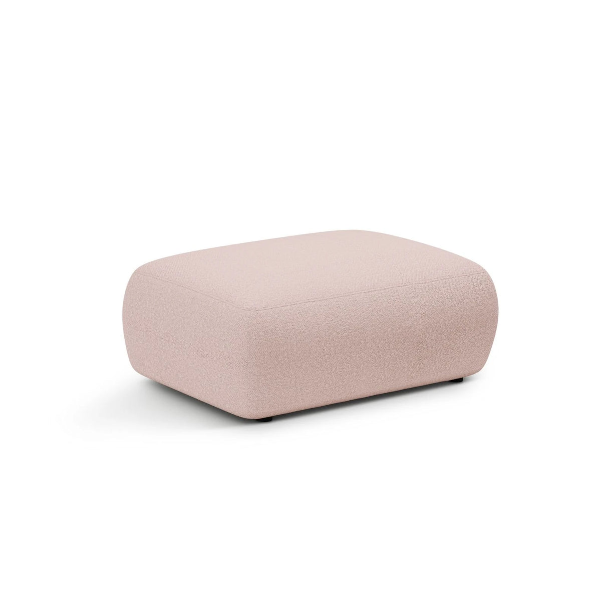 Kate Pouf rechteckig, mit Bezug aus Boucle (Baloo 2072) in Puderrosa, 99x60 cm – Bild 2