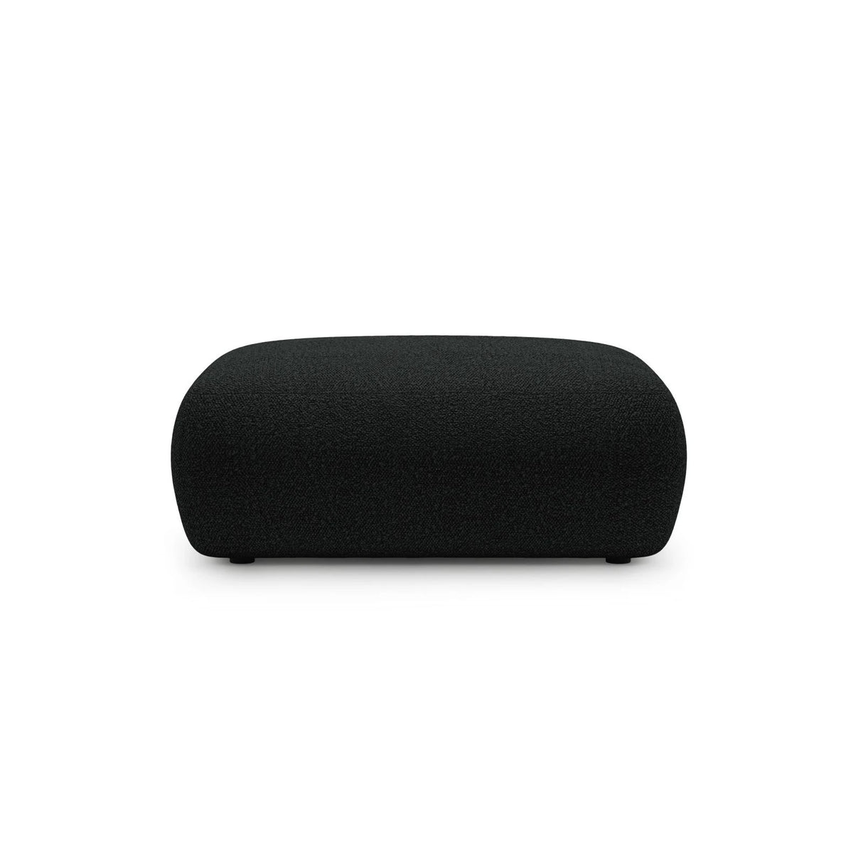 Kate Pouf rechteckig, mit Bezug aus Boucle (Baloo 2082) in Schwarz, 99x60 cm – Bild 1
