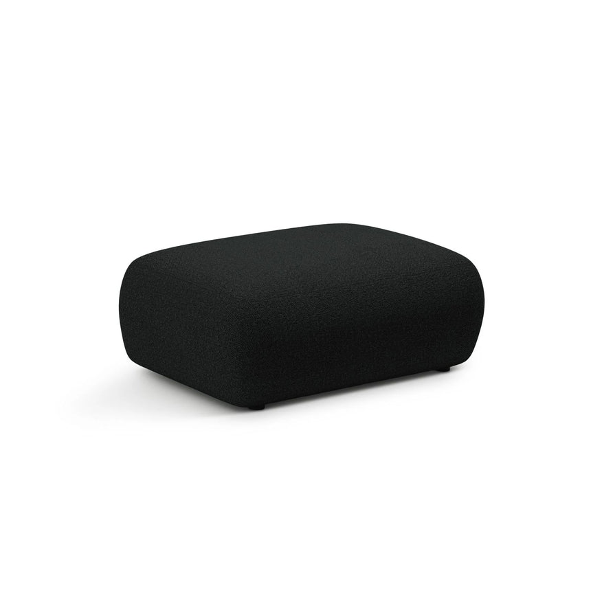 Kate Pouf rechteckig, mit Bezug aus Boucle (Baloo 2082) in Schwarz, 99x60 cm – Bild 2