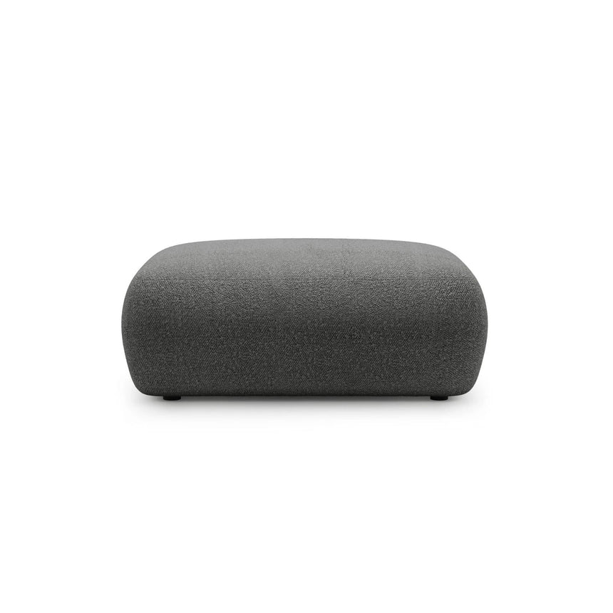 Kate Pouf rechteckig, mit Bezug aus Boucle (Baloo 2083) in Dunkelgrau, 99x60 cm – Bild 1