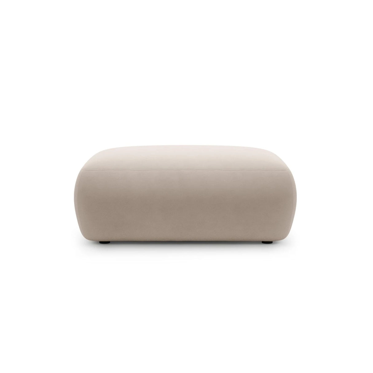 Kate Pouf rechteckig, mit Bezug aus Samt (Salvador 1) in Beige, 99x60 cm – Bild 1