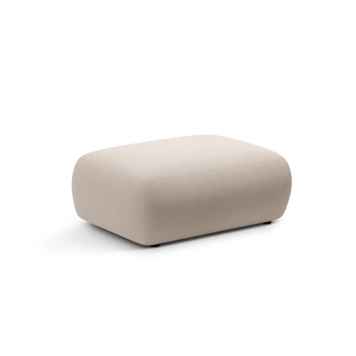 Kate Pouf rechteckig, mit Bezug aus Samt (Salvador 1) in Beige, 99x60 cm – Bild 2