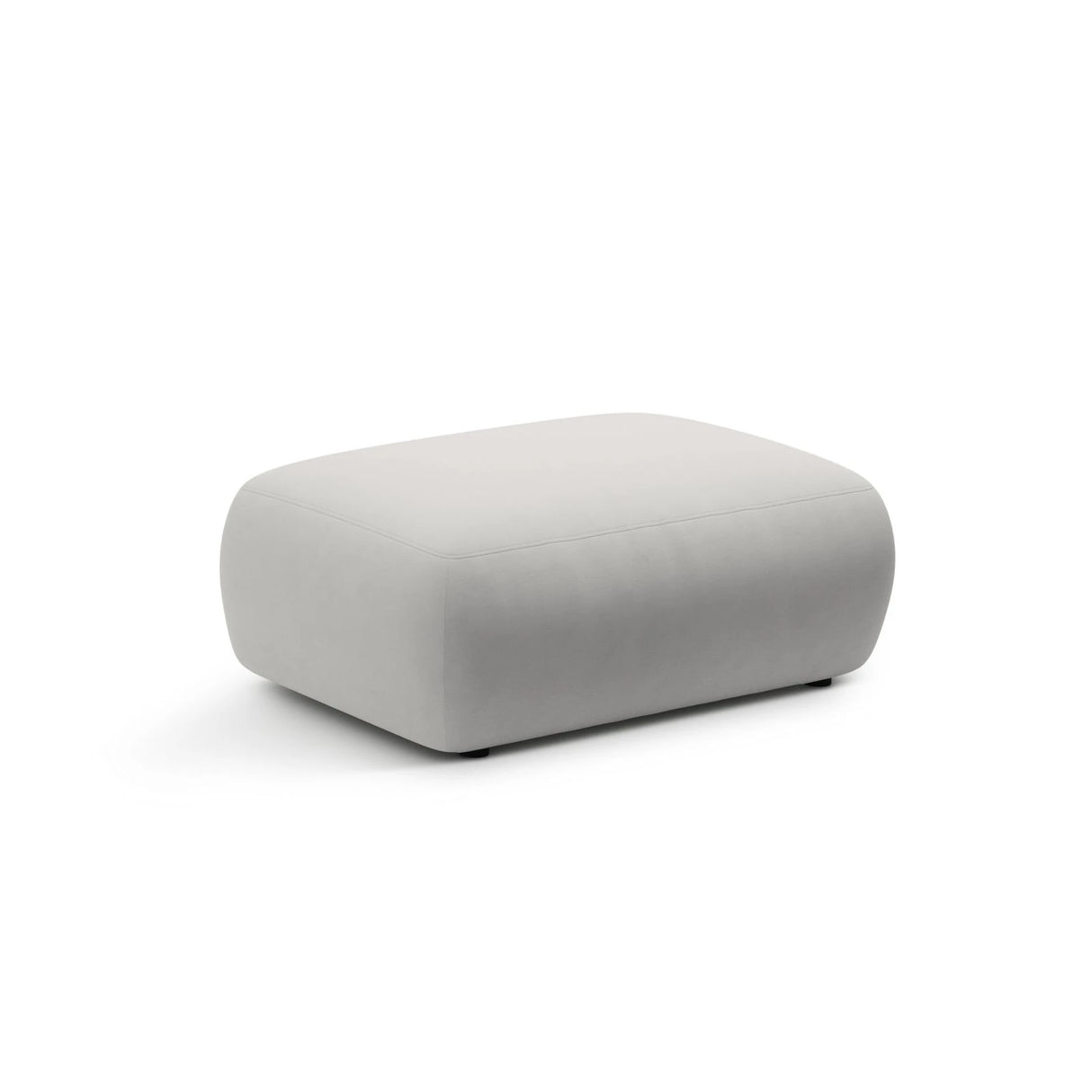 Kate Pouf rechteckig, mit Bezug aus Samt (Salvador 16) in Hellgrau, 99x60 cm – Bild 2