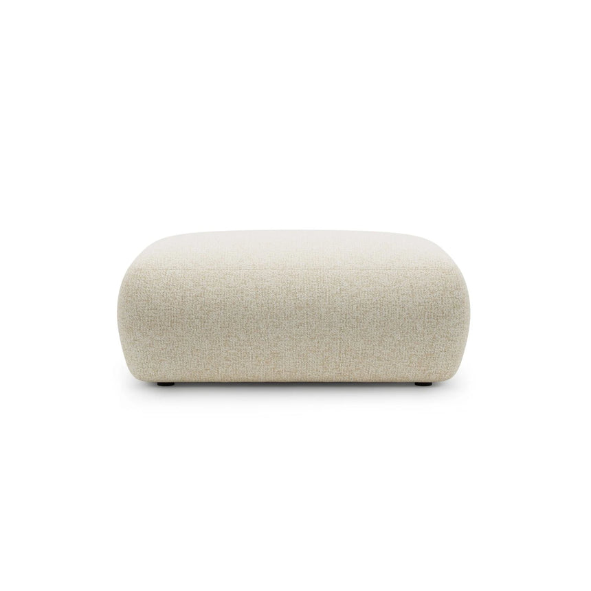 Kate Pouf rechteckig, mit Bezug aus Strukturierter Stoff (Puente 03) in Hellbeige melange, 99x60 cm – Bild 1
