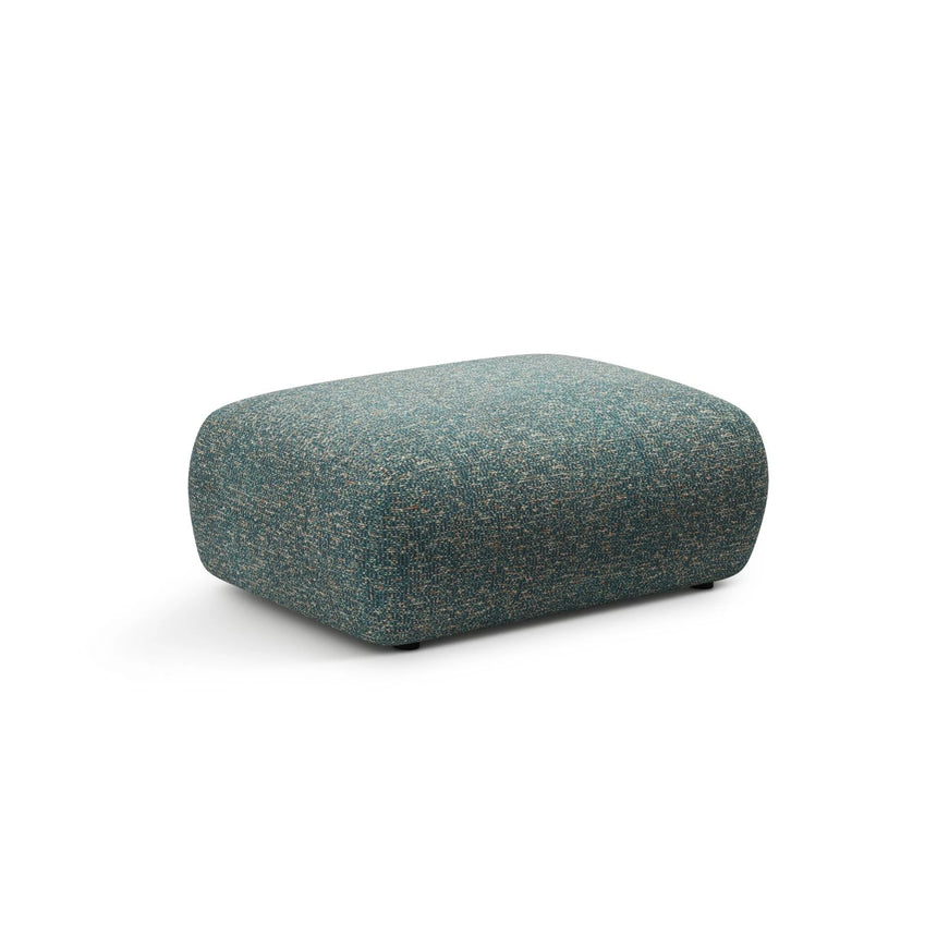 Kate Pouf rechteckig, mit Bezug aus Strukturierter Stoff (Puente 73) in Blaue melange, 99x60 cm – Bild 2