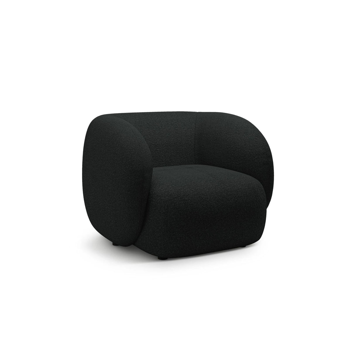 Kate Sessel mit Bezug aus Boucle (Baloo 2082) in Schwarz, 108x89 cm – Bild 2