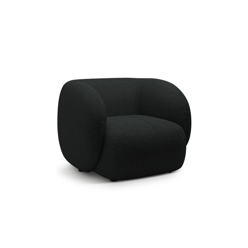 Kate Sessel mit Bezug aus Boucle (Baloo 2082) in Schwarz, 108x89 cm – Bild 2