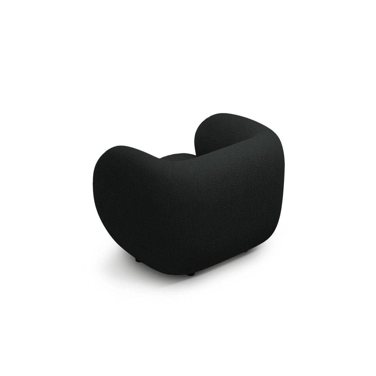 Kate Sessel mit Bezug aus Boucle (Baloo 2082) in Schwarz, 108x89 cm – Bild 3