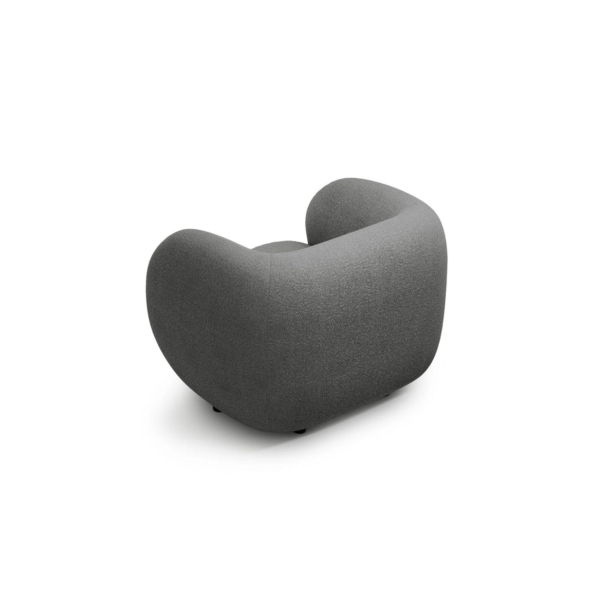 Kate Sessel mit Bezug aus Boucle (Baloo 2083) in Dunkelgrau, 108x89 cm – Bild 3