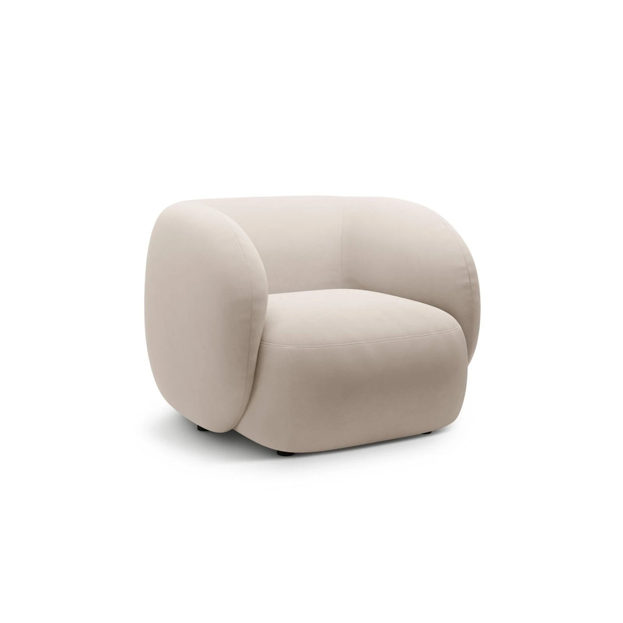 Kate Sessel mit Bezug aus Samt (Salvador 1) in Beige, 108x89 cm – Bild 2