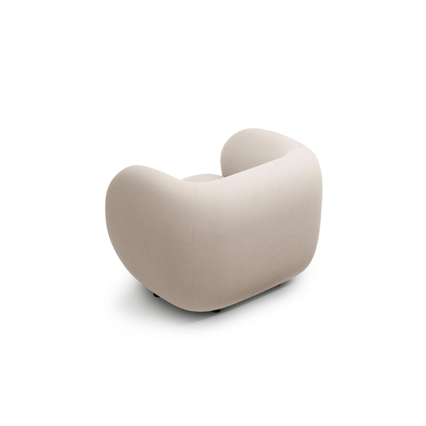 Kate Sessel mit Bezug aus Samt (Salvador 1) in Beige, 108x89 cm – Bild 3