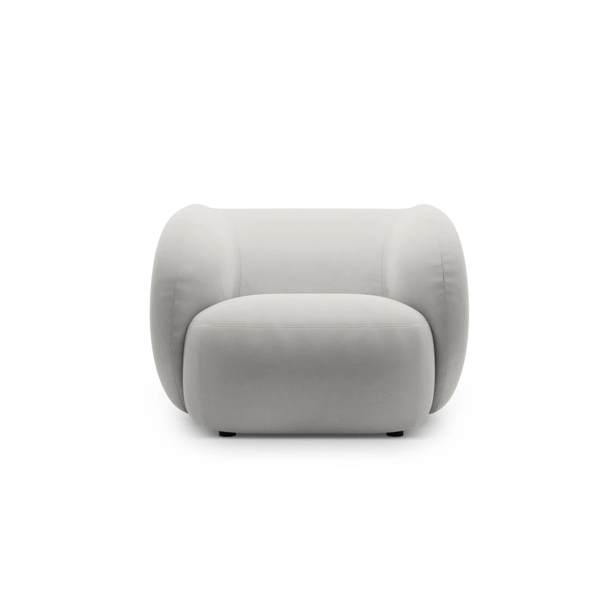 Kate Sessel mit Bezug aus Samt (Salvador 16) in Hellgrau, 108x89 cm – Bild 1