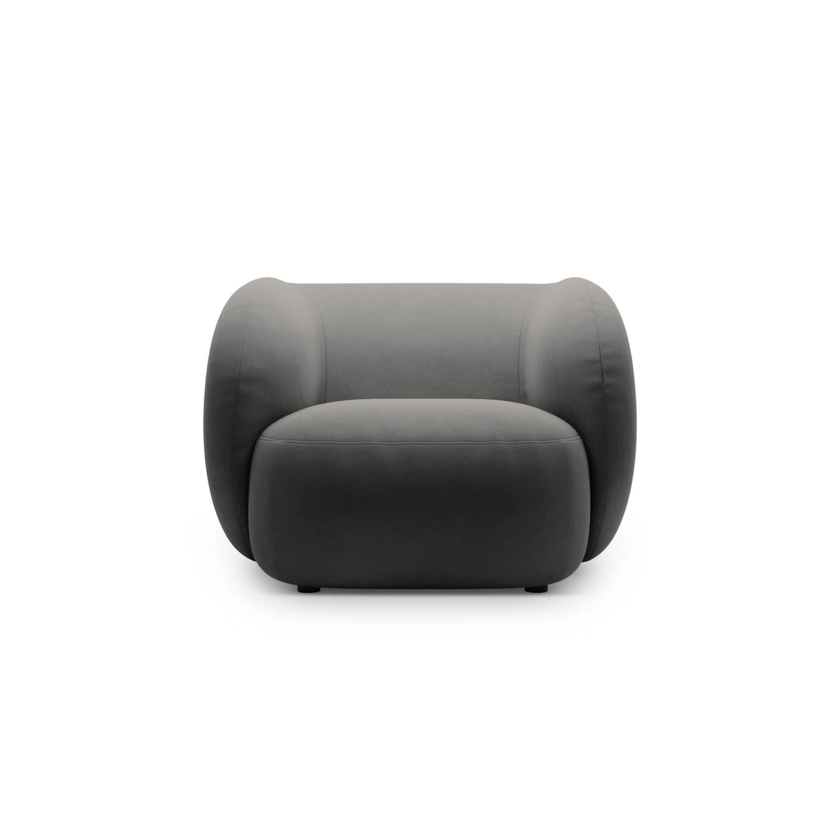 Kate Sessel mit Bezug aus Samt (Salvador 18) in Dunkelgrau, 108x89 cm – Bild 1